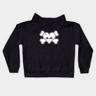 Kawaii Heart and Crossbones Kids Hoodie